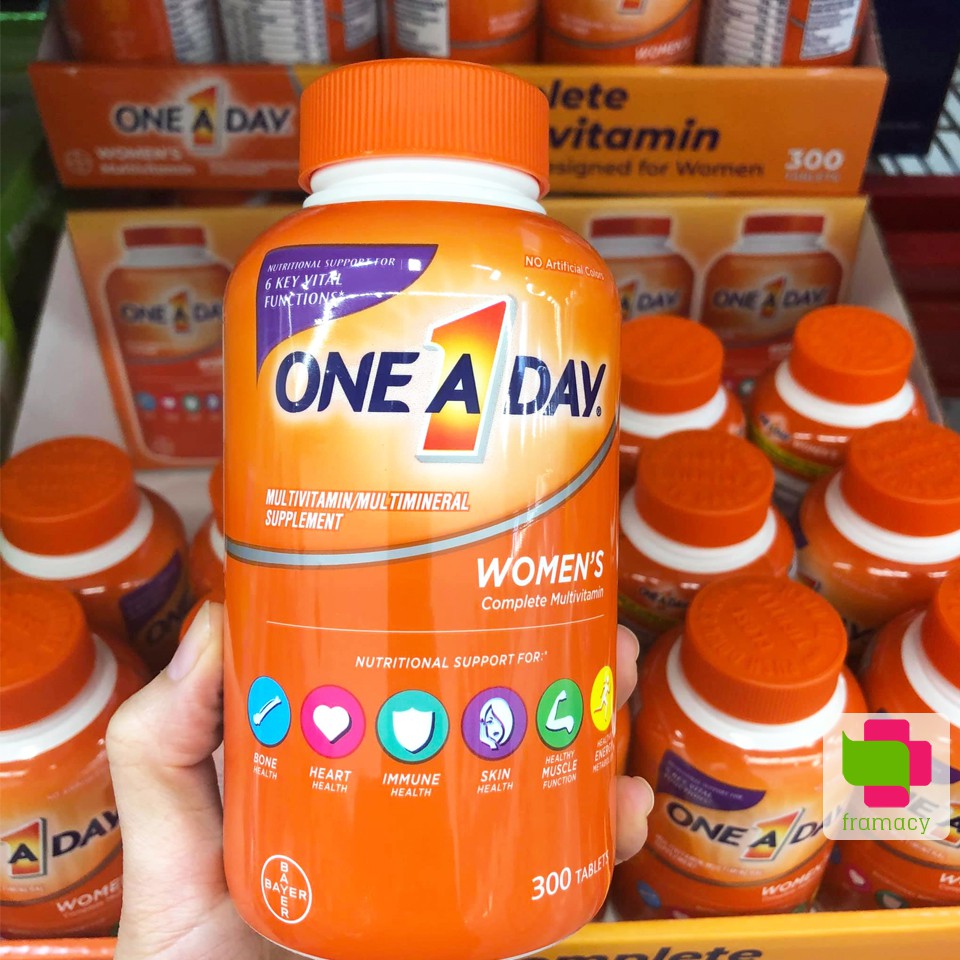 Vitamin tổng hợp One A Day Men's/Women's Multivitamin, Mỹ (300v) tăng sinh lực, miễn dịch cho nam/nữ giới dưới 50 tuổi | BigBuy360 - bigbuy360.vn