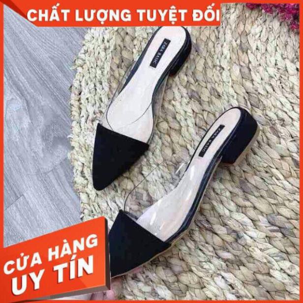 Dép Sục Nữ Da Lộn Viền Mica đế 1.5 cm Phong Cách Trẻ Trung