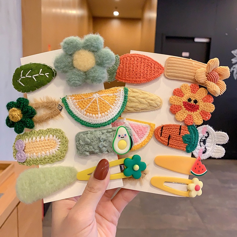 Bộ 8 cái kẹp tóc nơ nhung phong cách thu đông xinh xắn cho nữ