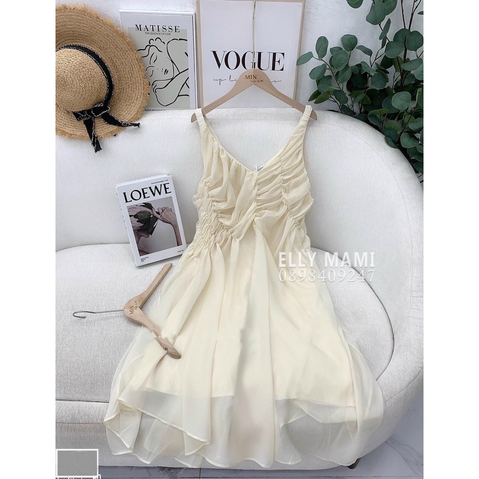 ( 40kg - 85kg ) Đầm Bầu , Suông Voan 2 Dây Tiểu Thư Form Dễ Mặc Thoải Mái Suốt Thai Kì &amp; Sau Sinh Thiết Kế Cao Cấp