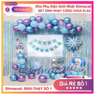 SET TRANG TRÍ SINH NHẬT BONG BÓNG CÔNG CHÚA ELSA CÓ 2 RÈM KIM TUYẾN