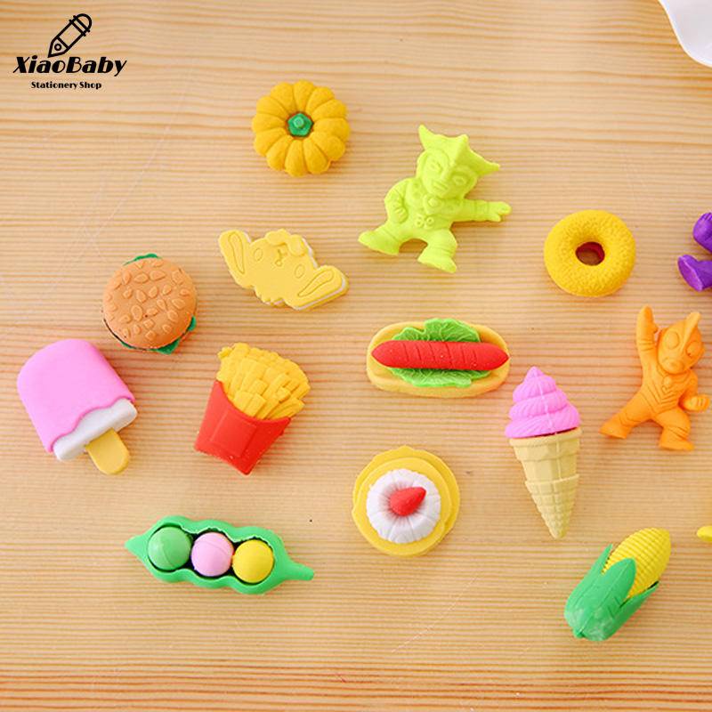 1 Bộ Gôm Tẩy Hình Bánh Trái Cây Rau Củ Quả Mini Dễ Thương Sáng Tạo Có Khóa Kéo Dành Cho Học Sinh