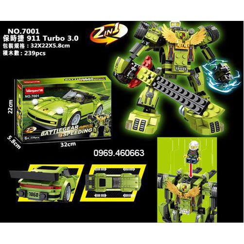 Bộ Xếp Hình Lego Siêu Xe + Robot 2 in 1. Lego Xếp hình đồ chơi cho bé trai No 7003