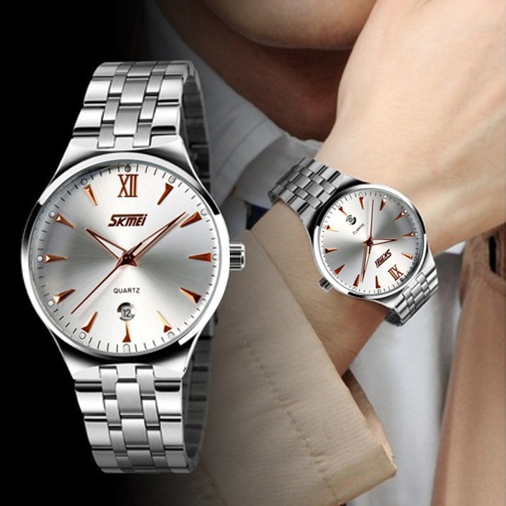Đồng hồ nam Skmei SK047 mặt màu trắng - Đồng hồ giá tốt