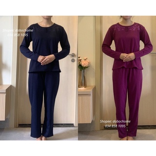 Bộ mặc nhà trung niên đồ ngủ trung niên cho bà cho mẹ lớn tuổi