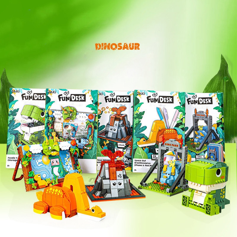 Đồ Chơi Lắp Ráp Kiểu LEGO Khủng Long Hộp Bút / Giá Sách / Heo Đất / Khung Ảnh / Giá Đỡ Điện Thoại Jaki Đồ Dùng Học Tập