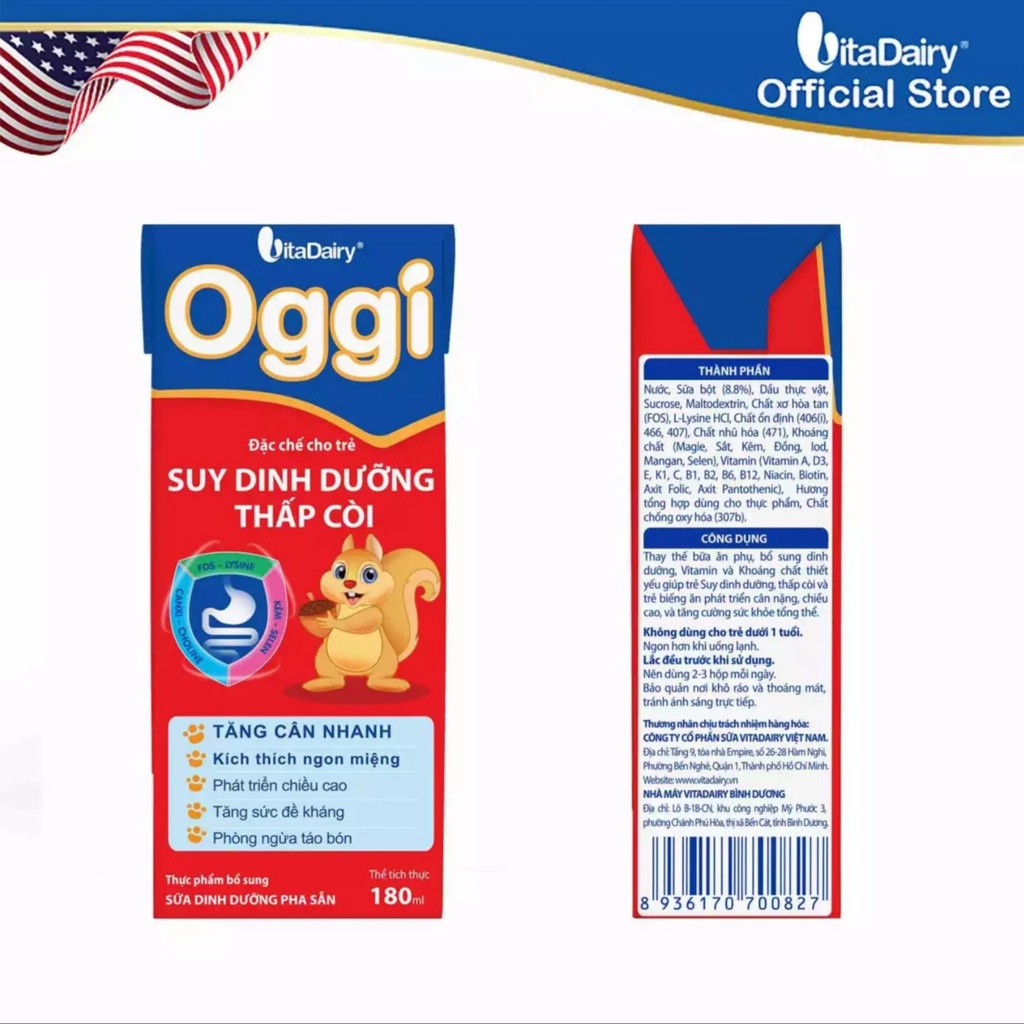 Thùng 48 Hộp SBPS Oggi Gold 180ml Suy Dinh Dưỡng.