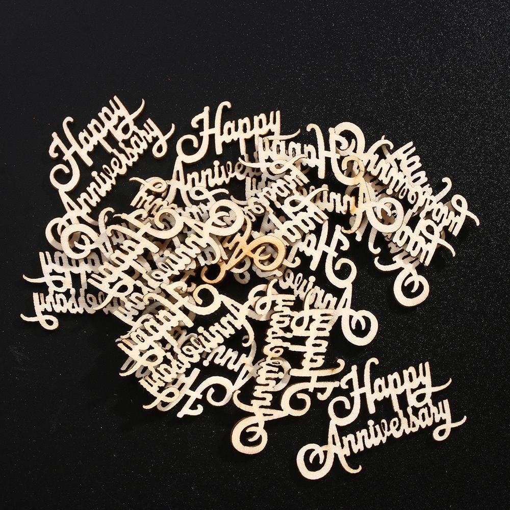 ESPO Bộ 15 Miếng Gỗ Trang Trí Nhà Cửa In Chữ Cut Laser