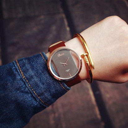 Đồng hồ đeo tay dây da phong cách cổ điển cho nữ