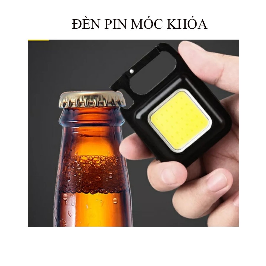 Đèn Led COB Khẩn Cấp Đa Năng Có Thể Sạc Lại Kèm Móc Khóa Nhỏ Gọn Tiện Dụng