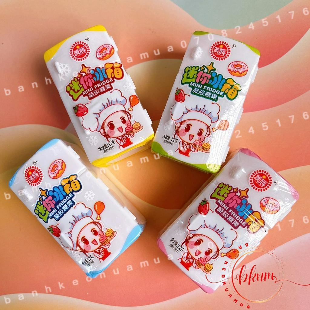Combo 5 cái kẹo dẻo tủ lạnh mini hình trái cây XIAOHUI Hongkong cái 12gam