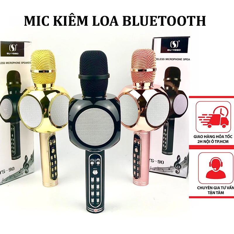 Mic karaoke bluetooth YS90TL hát trên điện thoại TIVI laptop 2 loa nghe hay TL779 Noproblemsok