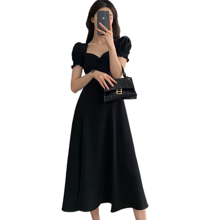 Đầm nữ Perty tay ngắn xẻ tà quyến rũ phong cách Hàn Quốc