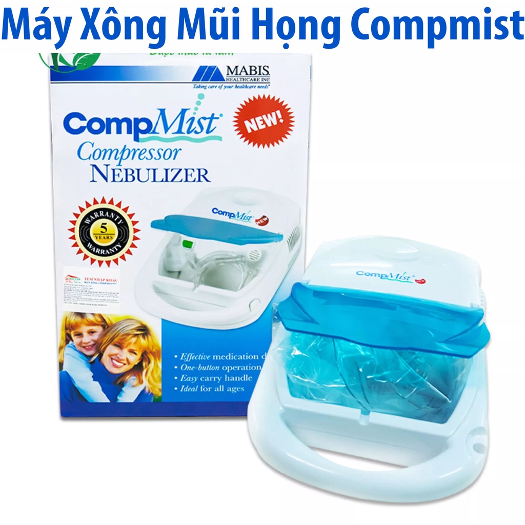 Máy Xông Mũi Họng Compmist -Máy Xông Khí Dung Mũi Họng Cho Bé Và Người Lớn Thương Hiệu Compmist USA BH 12T
