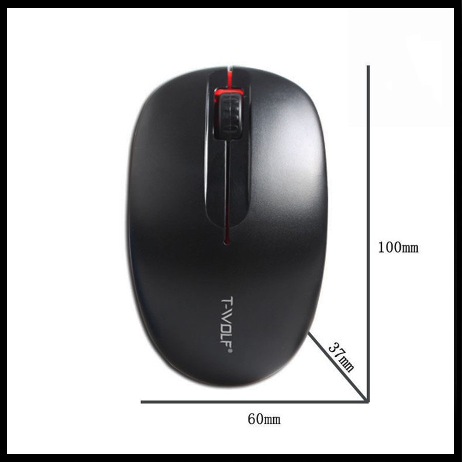 CHUỘT KHÔNG DÂY MINI T-WOLF Q8  CLICK KHÔNG ỒN, PIN SẠC THÁO RỜI PHÙ HỢP SỬ DỤNG VĂN PHÒNG - DPI 1200 [HÀNG CHÍNH HÃNG]