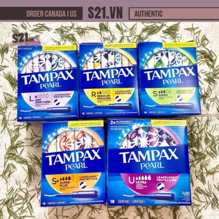 Băng Vệ Sinh Tampon Tampax Pearl Tampons 18 Cái