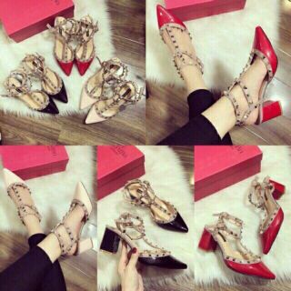 Sandal VLT mũi nhọn phối đinh