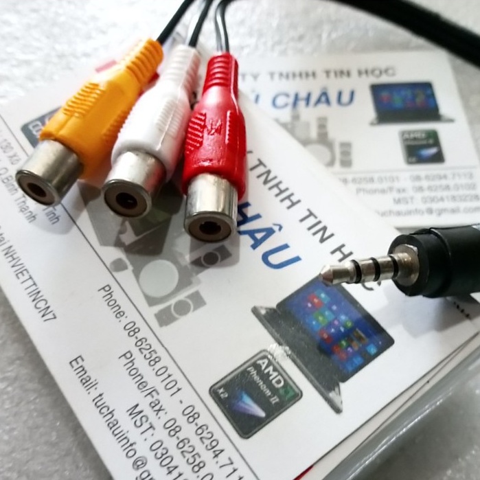 Cáp 3.5 ly ra 3 AV  -  - Đoạn dây