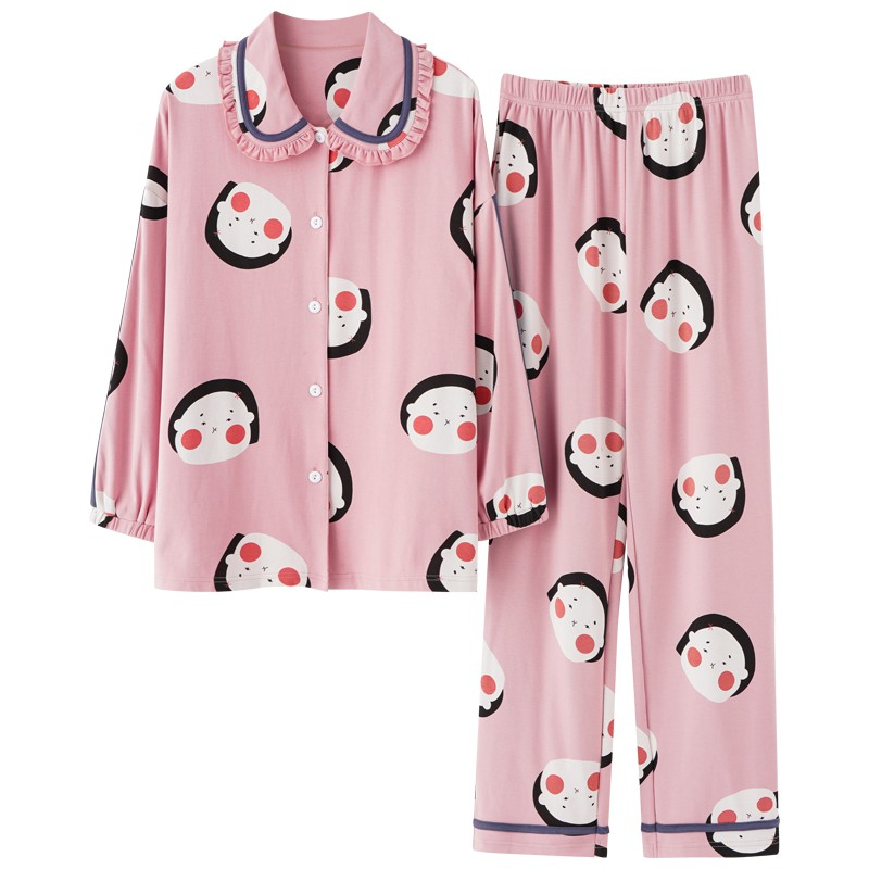 Đồ bộ nữ bộ pijama nữ kiểu Hàn Quốc chất Cotton 100 tông sáng hiện đại & sang trọng (Full size) ཉིཾ ' ;