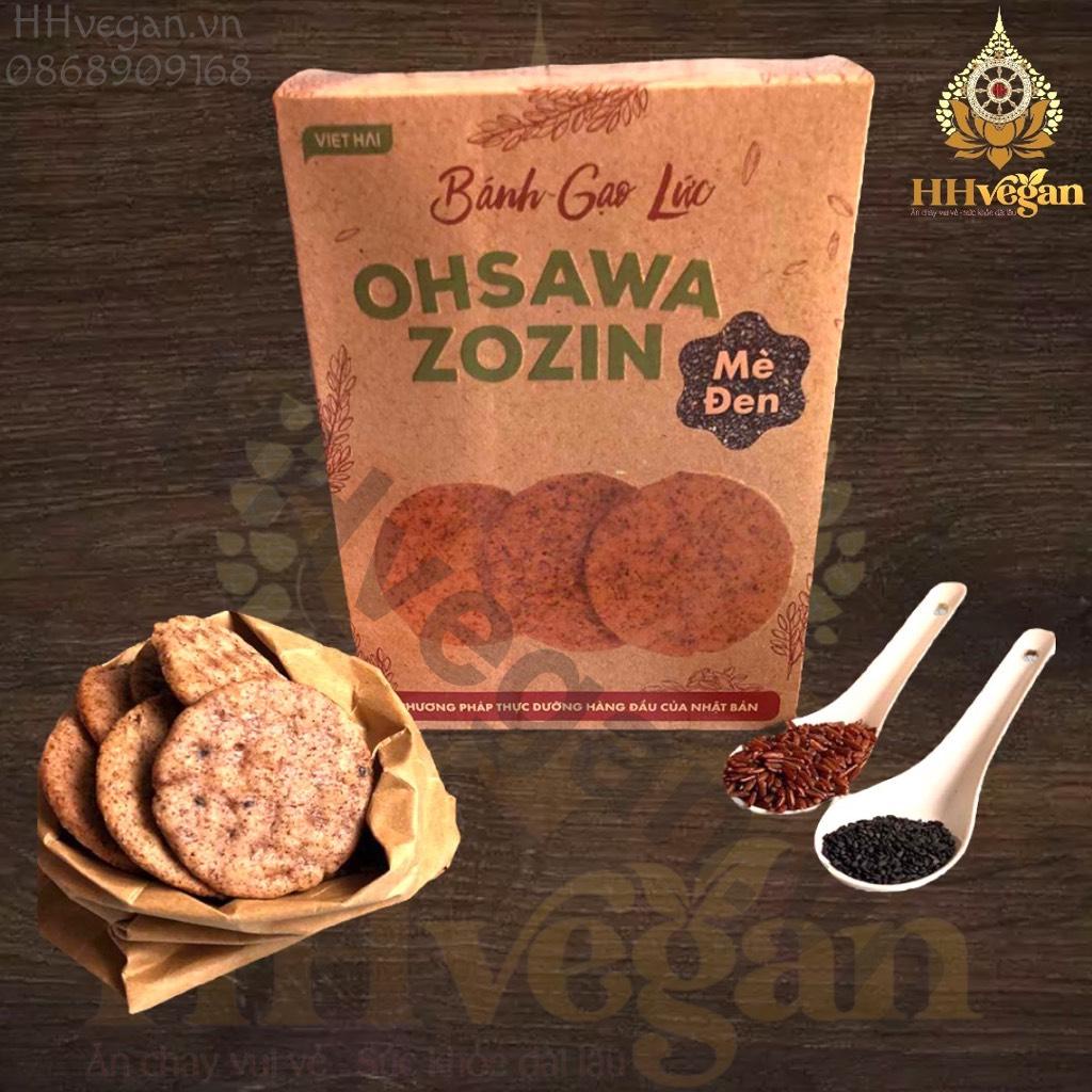 Bánh gạo lứt ăn kiêng mè đen Ohsawa Zozin - 1 hộp 125g - Bánh ăn vặt giảm cân tốt cho người tiểu đường, ăn chay healthy