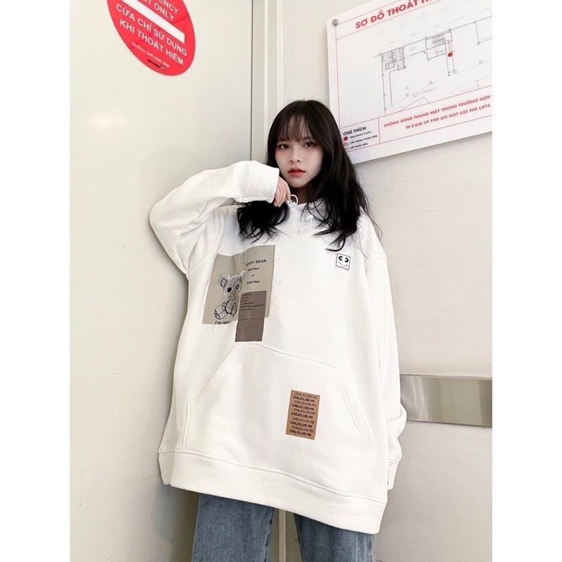 Áo Nỉ Sweater Nỉ Hình Có Chữ Sau Lưng Form To Nam Nữ Unisex Phong Cách Ulzzang Hàn Quốc