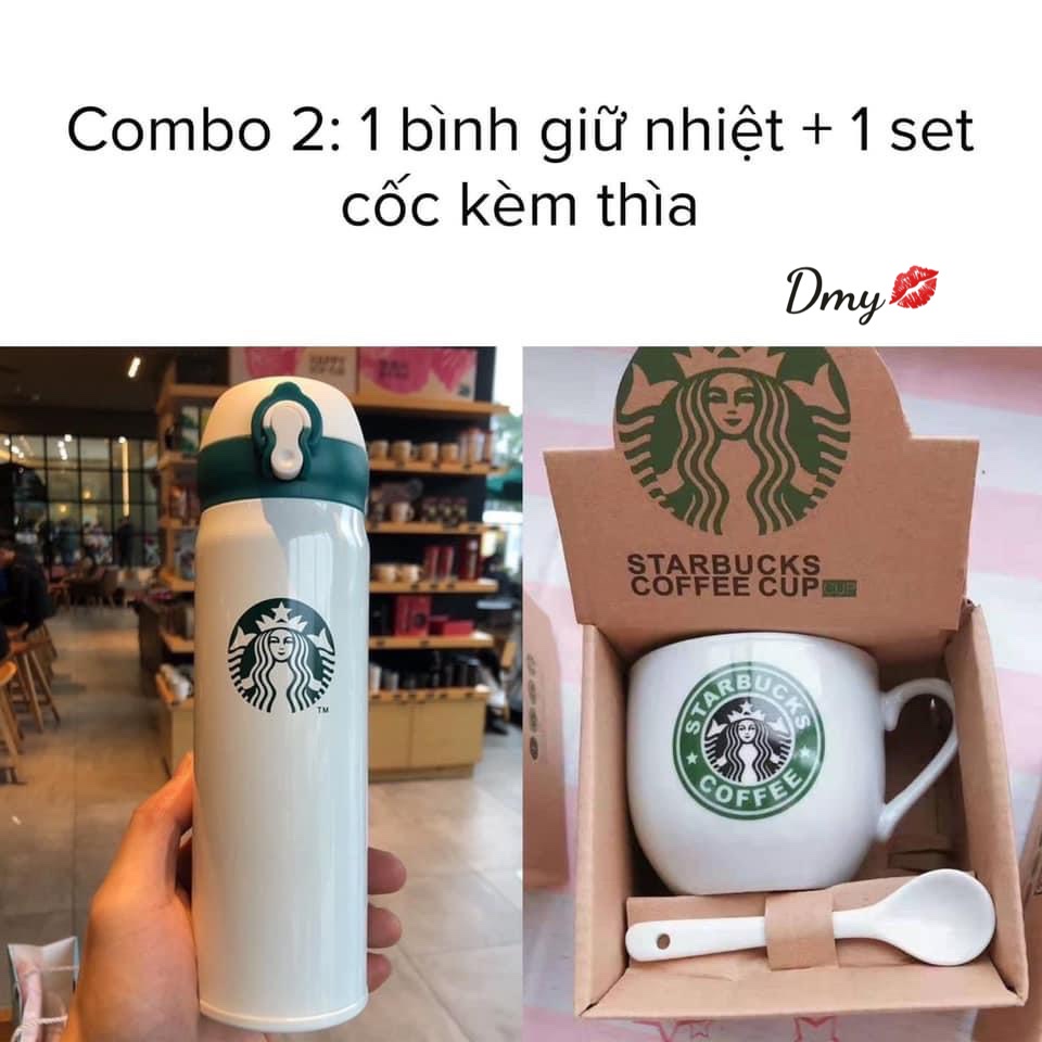 Bình giữ nhiệt Starbuck 500ml [Tặng Cốc+Thìa]