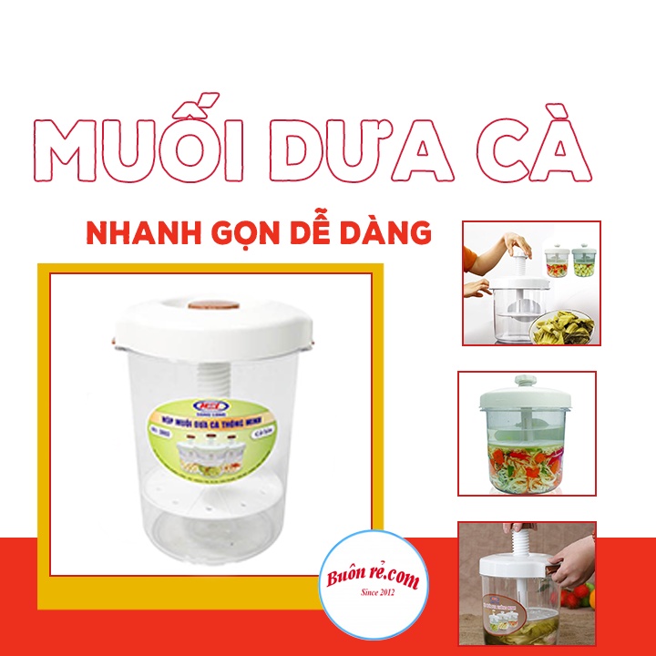Hộp muối dưa cà thông minh có vỉ nén - Hũ muối dưa cà hàng Việt Nhật chính hãng 01445