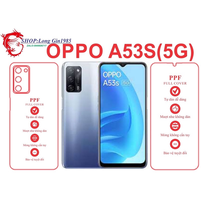 Oppo A53S 5G miếng dán trong Ppf mặt sau và mặt trước chống va đập chống trầy xước