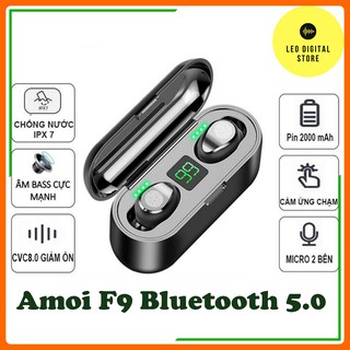 [HÀNG CHÍNH HÃNG] Tai nghe Bluetooth Amoi F9 Chống ồn, Cảm ứng - Dock kiêm sạc dự phòng có màn LED báo pin