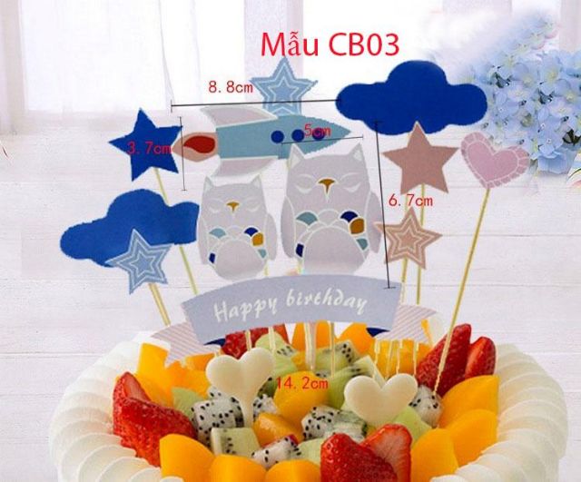 Set que cắm bánh sinh nhật, tem cắm bánh sinh nhật có nhiều mẫu như ảnh