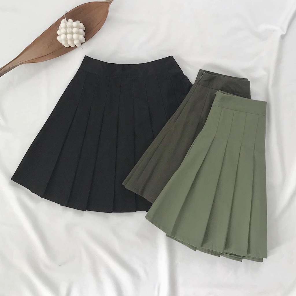 Chân Váy Xếp Ly JEM CLOSET Ngắn Cạp Cao Chất Kaki Mềm Mịn Dễ Phối Đồ HAPOP 3388