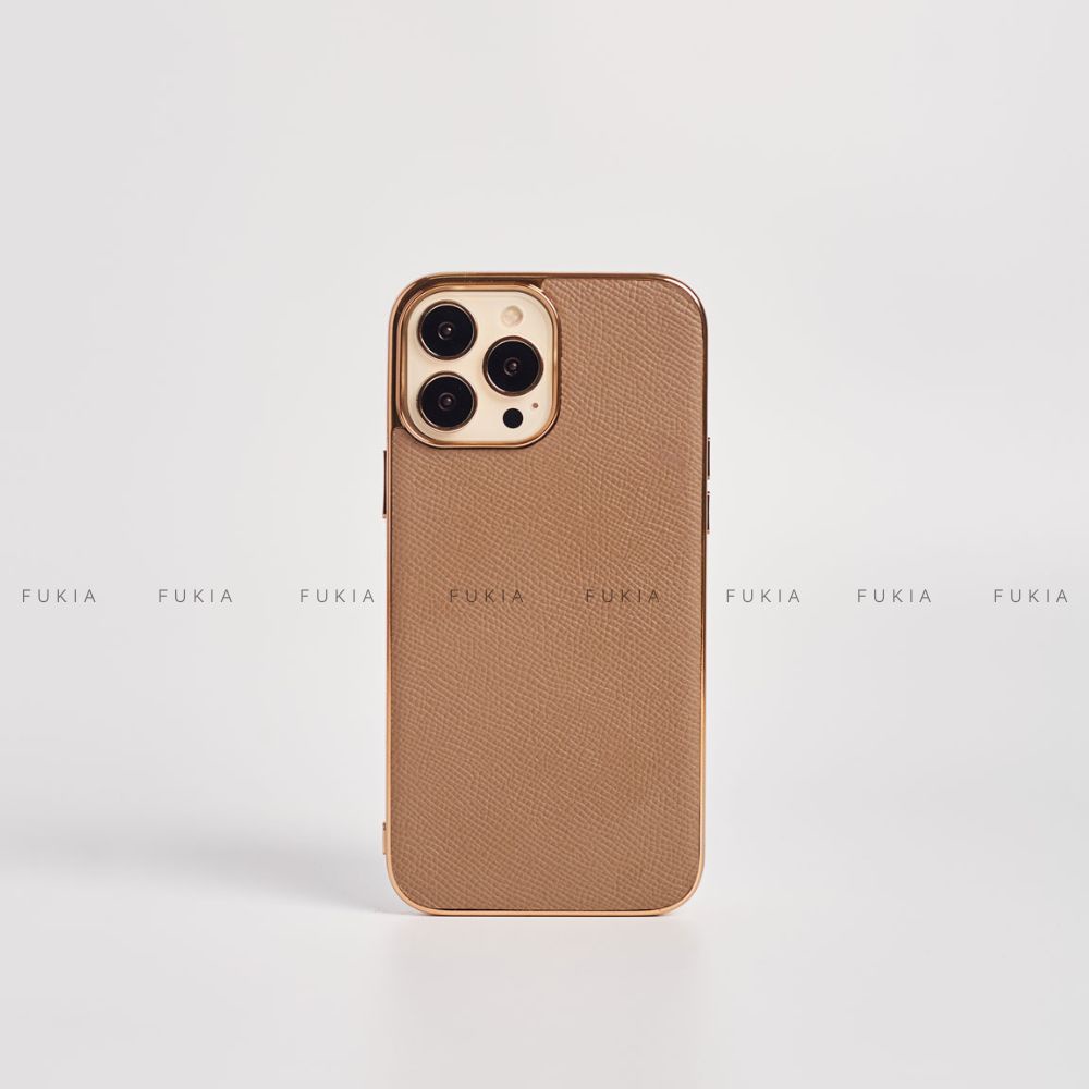 Ốp da thủ công Epsom Viền Gold dành cho IPhone 14/14Plus/14Pro/14Promax/13/13Pro/13Promax/12/12Pro/12Promax ODTC104