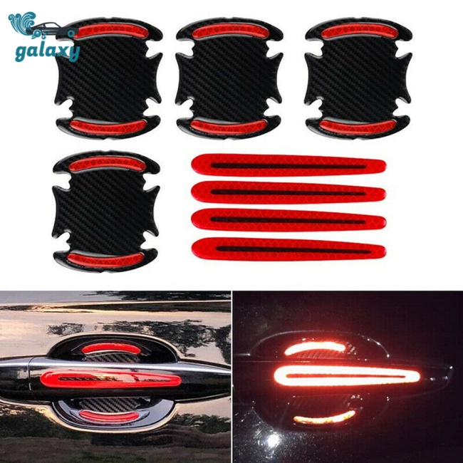 Galaxy Bộ 8 Miếng Dán Phản Quang Cảnh Báo An Toàn Chống Trầy Cho Tay Nắm Cửa Xe Hơi