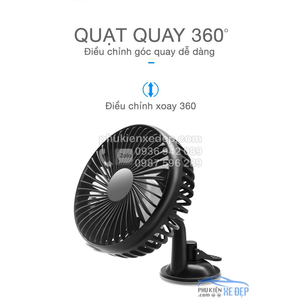 Quạt gió đơn mini 12v-24v cắm cổng USB dùng cho Văn Phòng, Gia đình, Xe hơi, Ô tô quạt chạy cực êm với 3 mức số