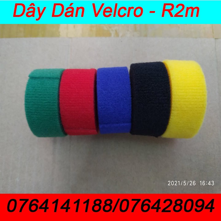 Dây Dán Vãi Velcro, Dây Rút Để Rút Dây Điện - PC - Rộng 2 cm - Dài 1m