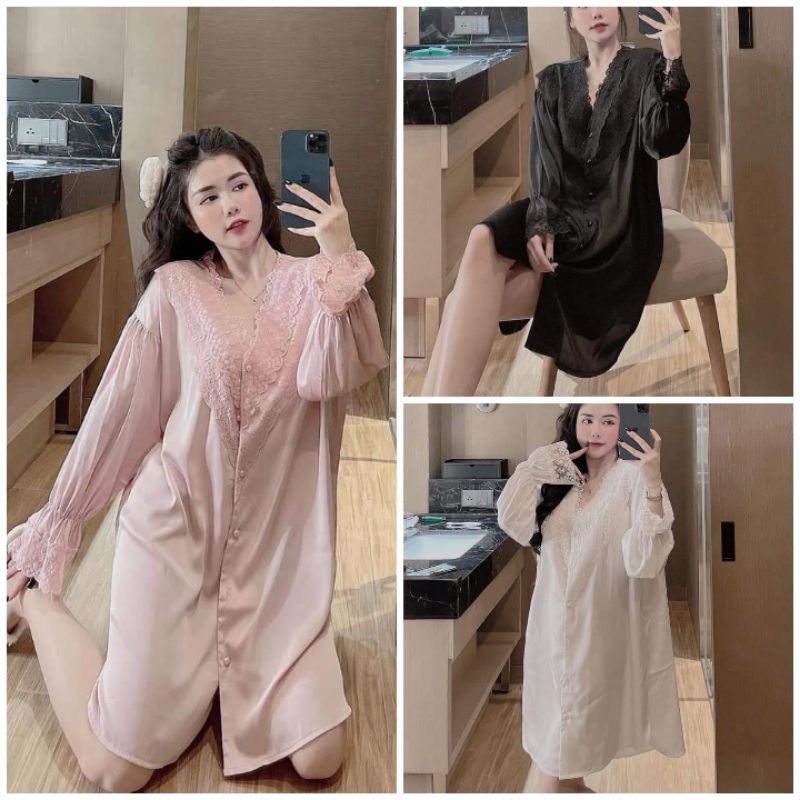 Đầm Xuông from rộng Lụa Latin mềm mại. Đầm ngủ nữ cao cấp