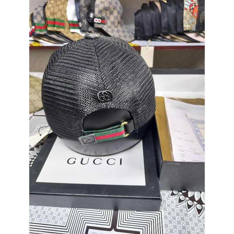 nón kết lưỡi trai thời trang nam nữ gucci ong sọc phối lưới không bao gồm hộp (nón thiết kế)