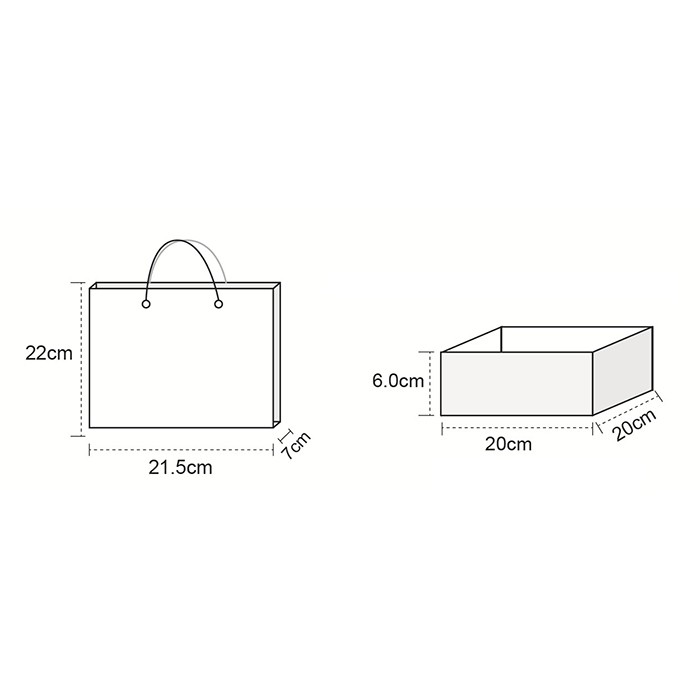 Hộp đựng quà vuông vân đá trắng Thank You kèm túi quà 20x20cm, giấy rơm lót trang nhã | BigBuy360 - bigbuy360.vn