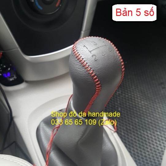Bọc da cần số phanh tay xe Isuzu Dmax, MUX số sàn bằng da bò, bảo hành 12 tháng, nhiều mầu