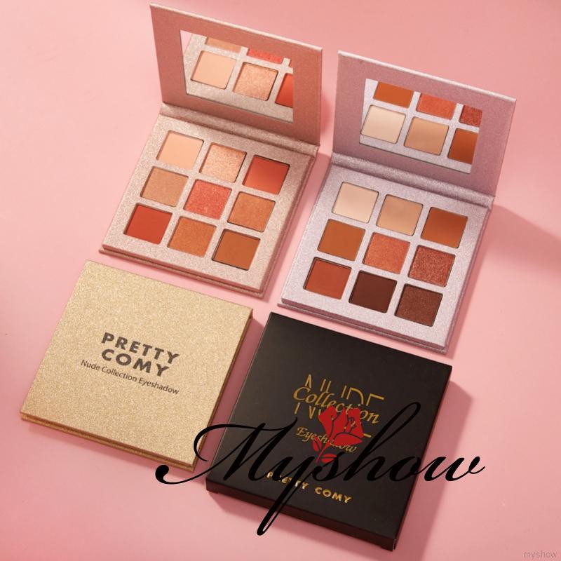 Bảng Phấn Mắt Pretty Comy 9 Màu Mờ Và Ánh Kim Ô Vuông Trang Điểm Tiện Gọn | BigBuy360 - bigbuy360.vn