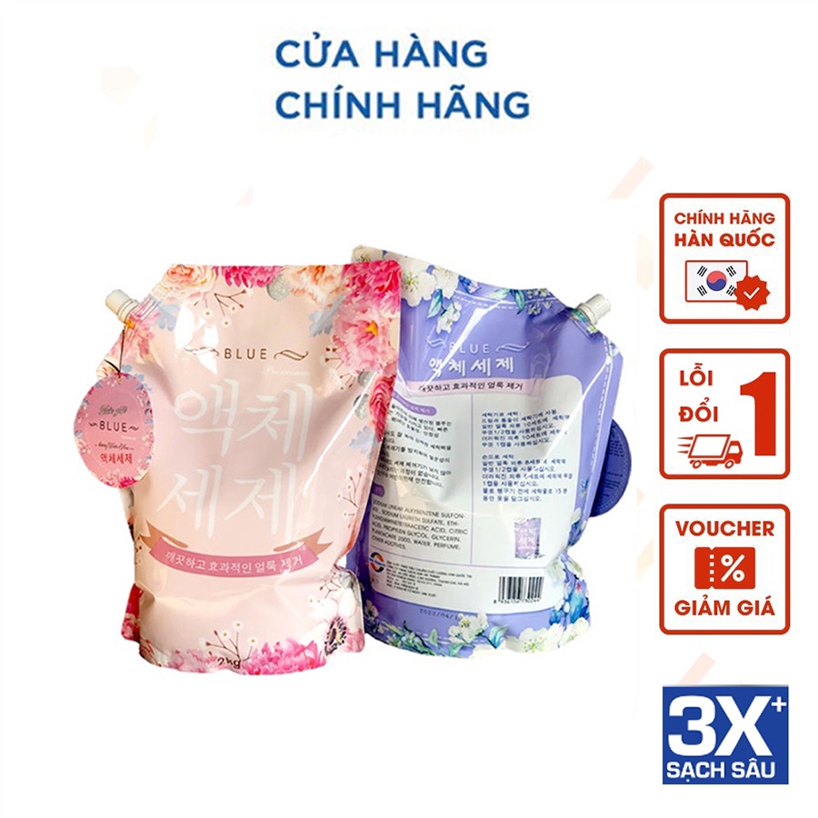 Nước Giặt Blue 2000ml Hương Nước Hoa Sản Xuất Theo Công Nghệ Hàn Quốc An Toàn Cho Gia Đình Bạn