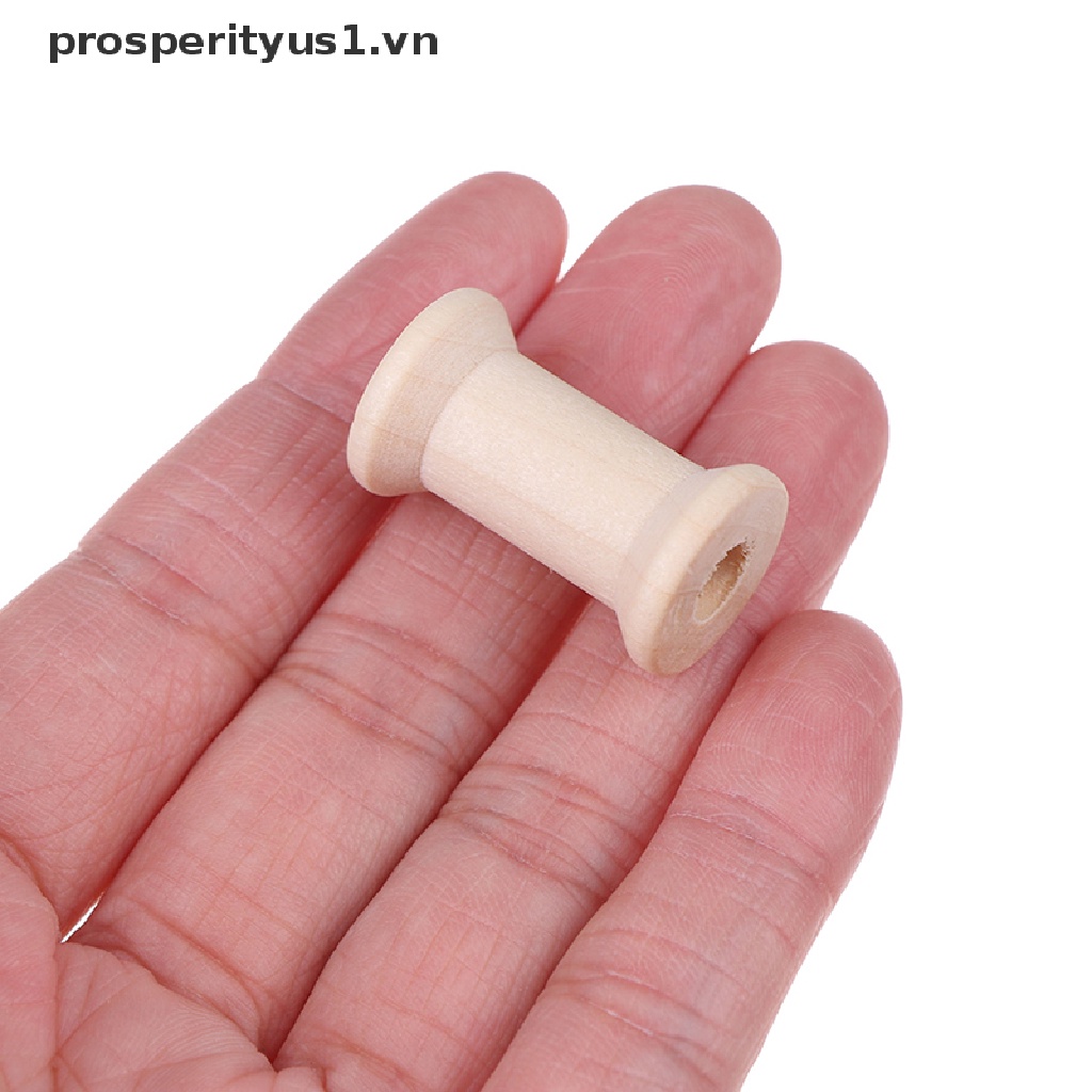 [prosperityus1] Set 10 Cuộn Chỉ Bằng Gỗ Sắp Xếp Gọn Gàng Cuộn Dây Ruy Băng May Vá Thủ Công