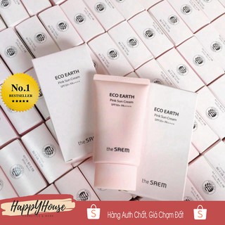  Kem chống nắng vật lý The Saem hồng trắng hồng spf50+