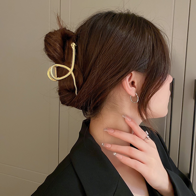 Kẹp Tóc Hình Con Rắn Cá Mập Bằng Kim Loại Tinh Tế Thời Trang Harajuku