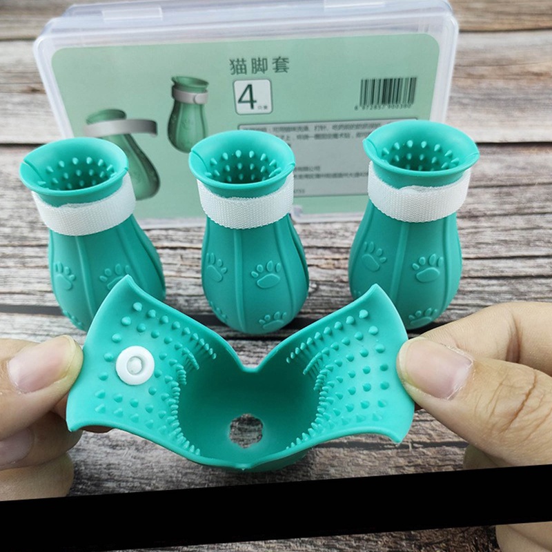 Ahlsen Bộ 4 Vỏ Bọc Chân Mèo Tắm Chống Cào