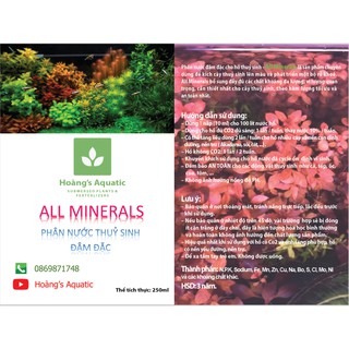 Phân nước đậm đặc ALL MINERALS - chai 330ml