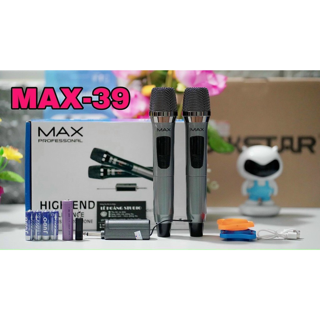 Micro đa năng không dây MAX 39 hát karaoke gia đình cực hay
