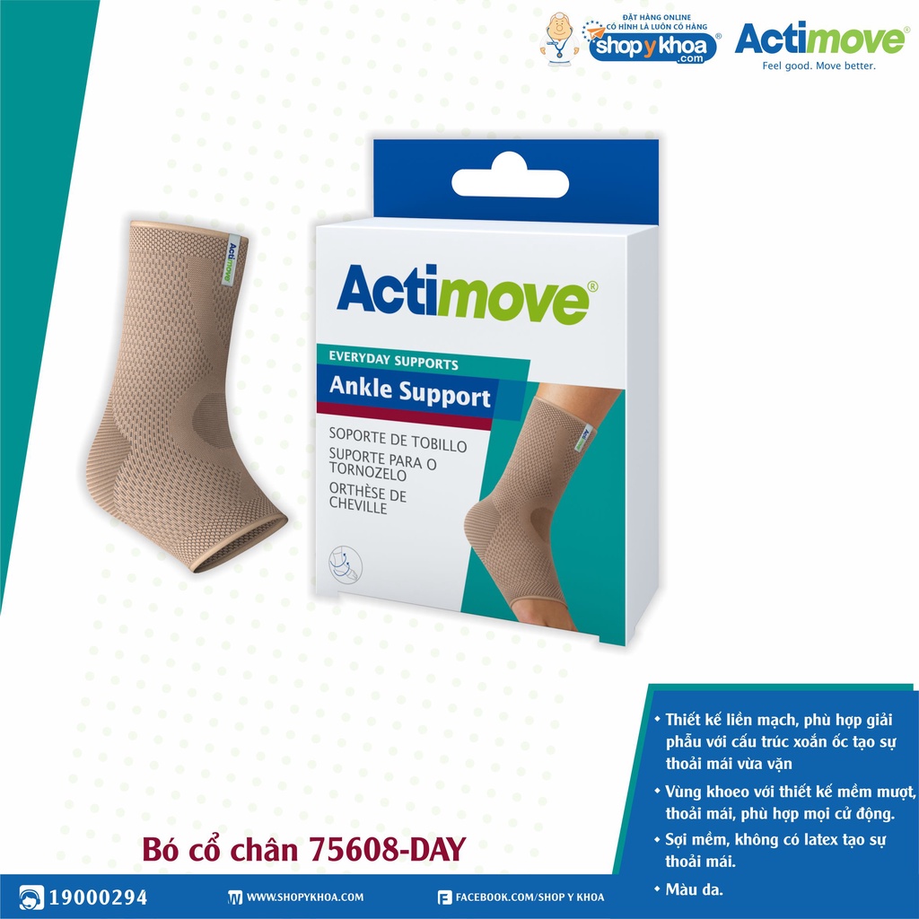 Bó Cổ Chân Actimove Ankle Support, Màu Da [75608-DAY] - Nhập Khẩu Châu Âu (1 Cái)