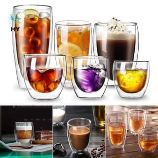 Ly Thủy Tinh Uống Cà Phê / Sữa / Nước Ép 2 Lớp