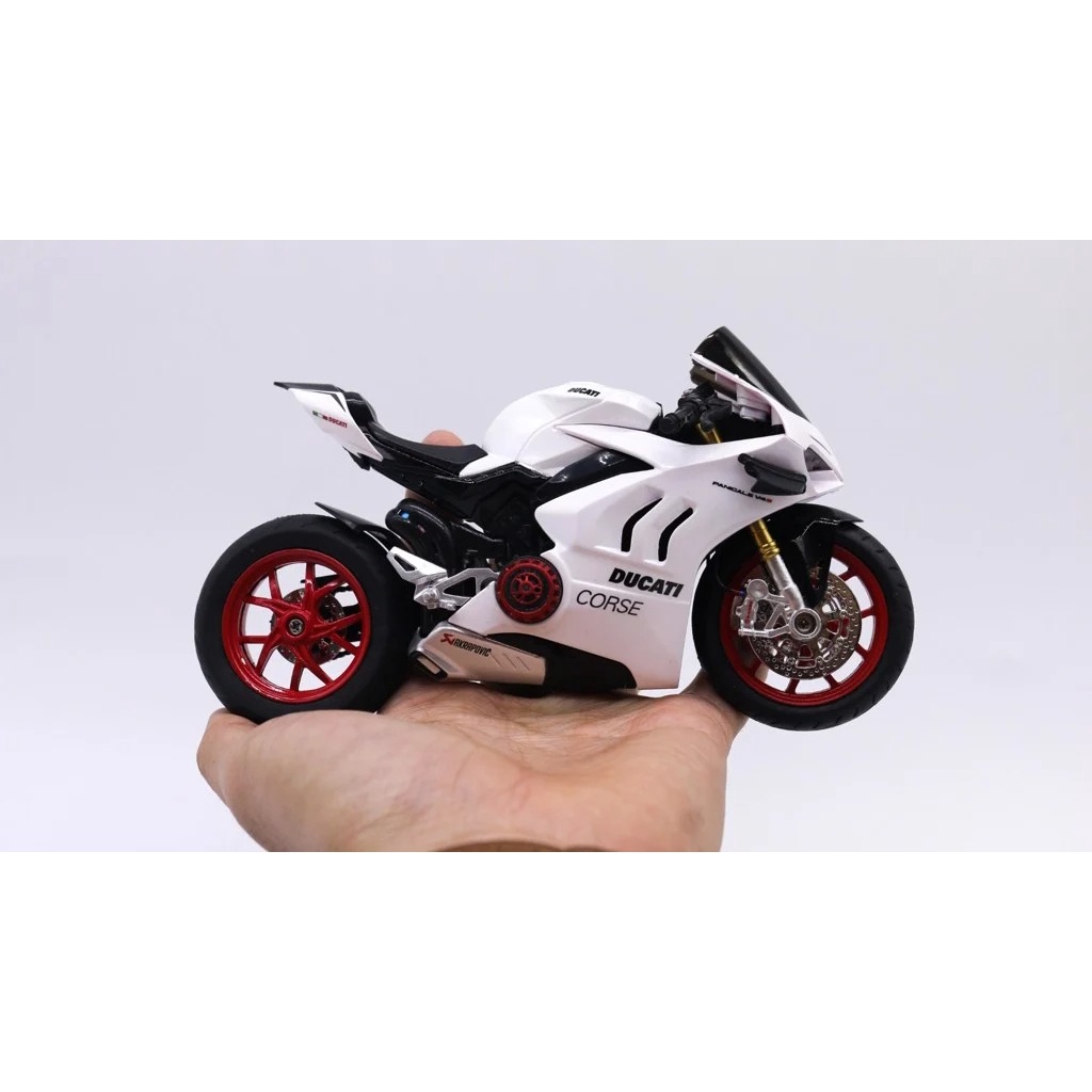 MÔ HÌNH XE ĐỘ DUCATI CORSE V4S - CORSE V4S NỒI KHÔ WHITE TỈ LỆ 1:12 AUTONO1 D222C D223C